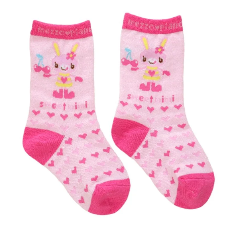 

Pianist Socks Japanese Cartoon Cute Sweetheart Little Rabbit Love Middle Tube Socks Home Cute Women Long Tube Socks