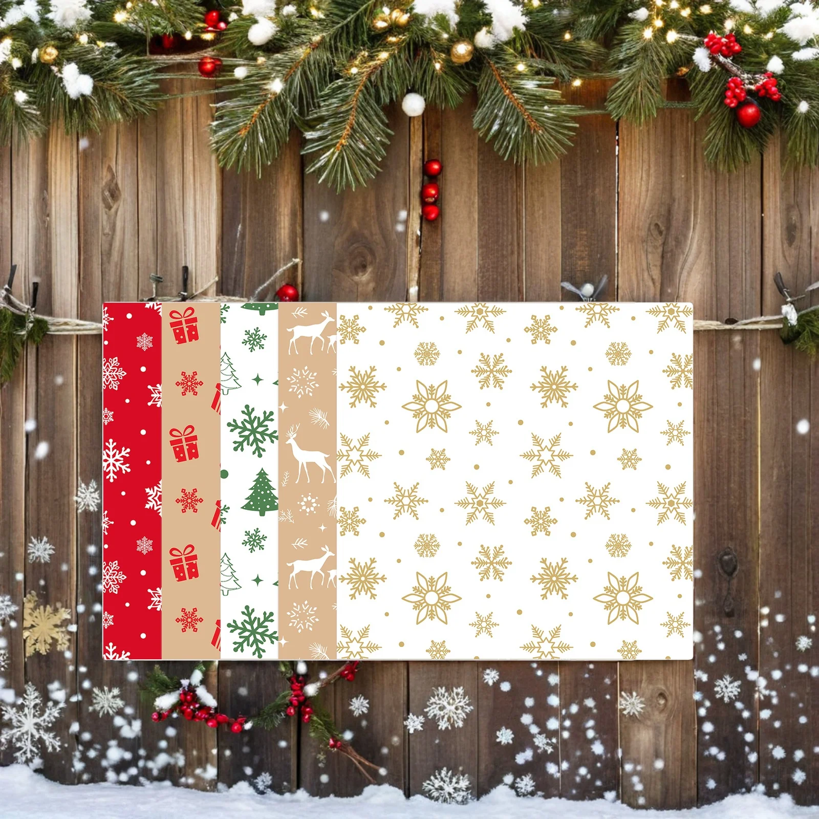 هدايا عيد الميلاد ورق البرشمان الزخرفية عيد الميلاد التفاف زهرة الأزهار كيت باقة