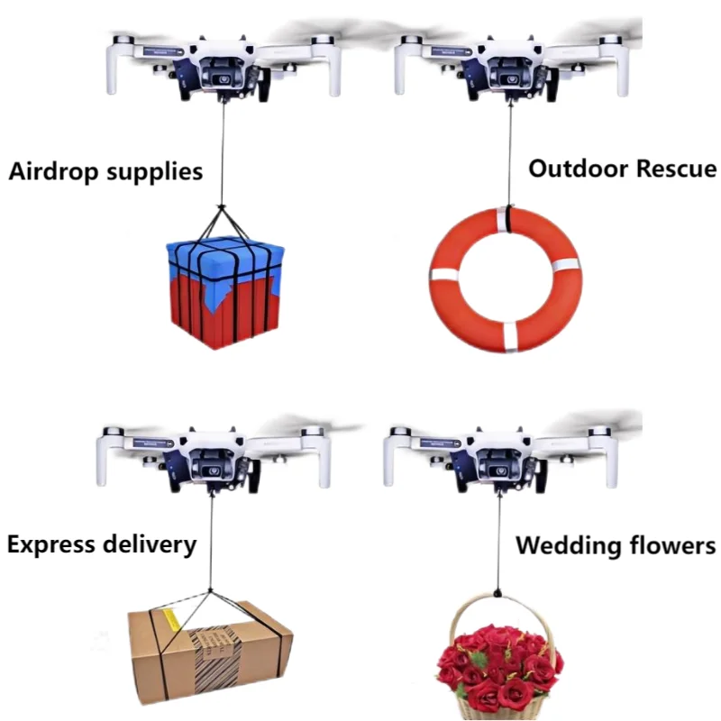 الطائرات بدون طيار Airdrop رمي أداة جهاز توصيل العالمي الطائرة بدون طيار قطارة صغيرة رمي الهدايا ل DJI Mini2 لتقوم بها بنفسك عدة ألعاب التحكم عن بعد