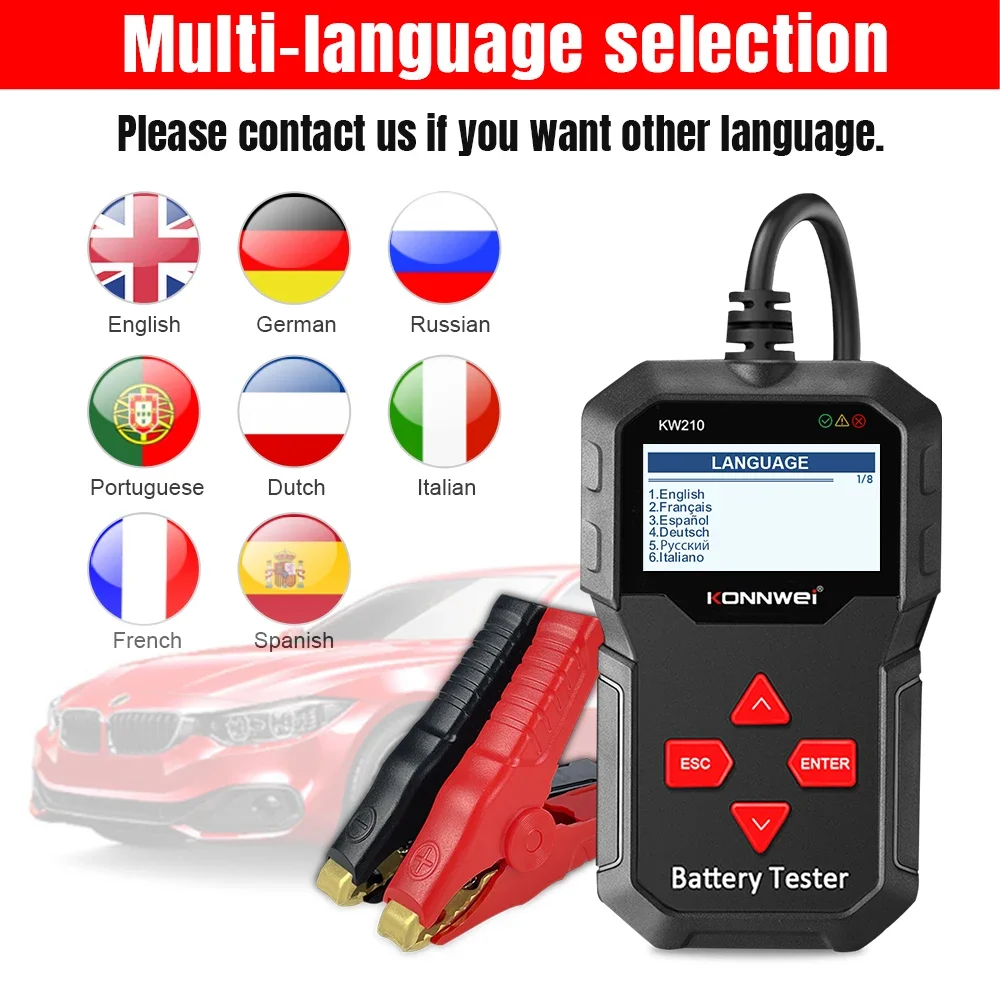 

KONNWEI 12V Car Lead-Acid Battery Tester Battery Analyzer 100 To 2000 CCA Starting Current Automotive Battery Testing Tool