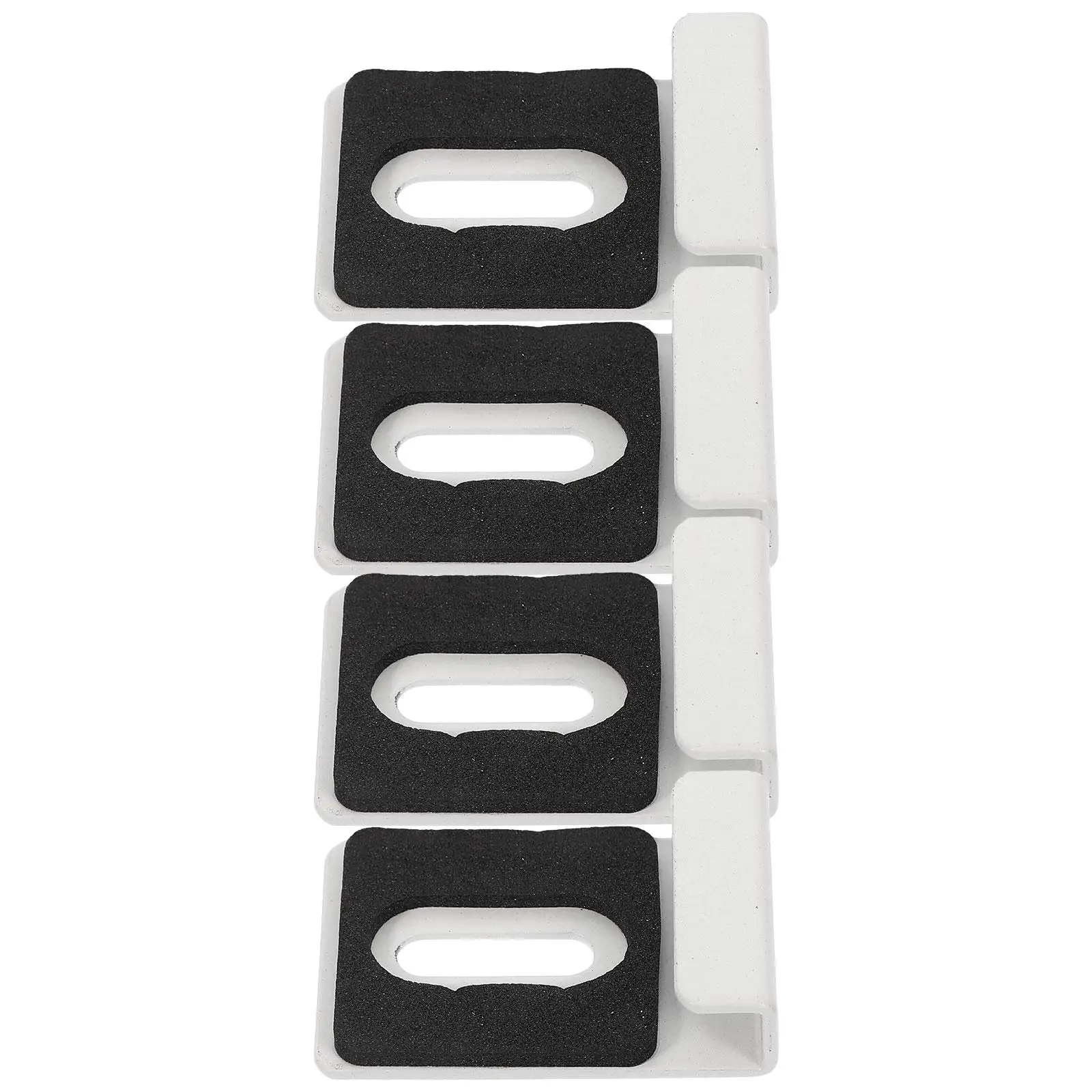 

4 Pcs Clamp Buckle Metal Clips Frameless Hangers Wall Hanging Hardware Mirror Holders Stainless Steel Adhesive Pads Square