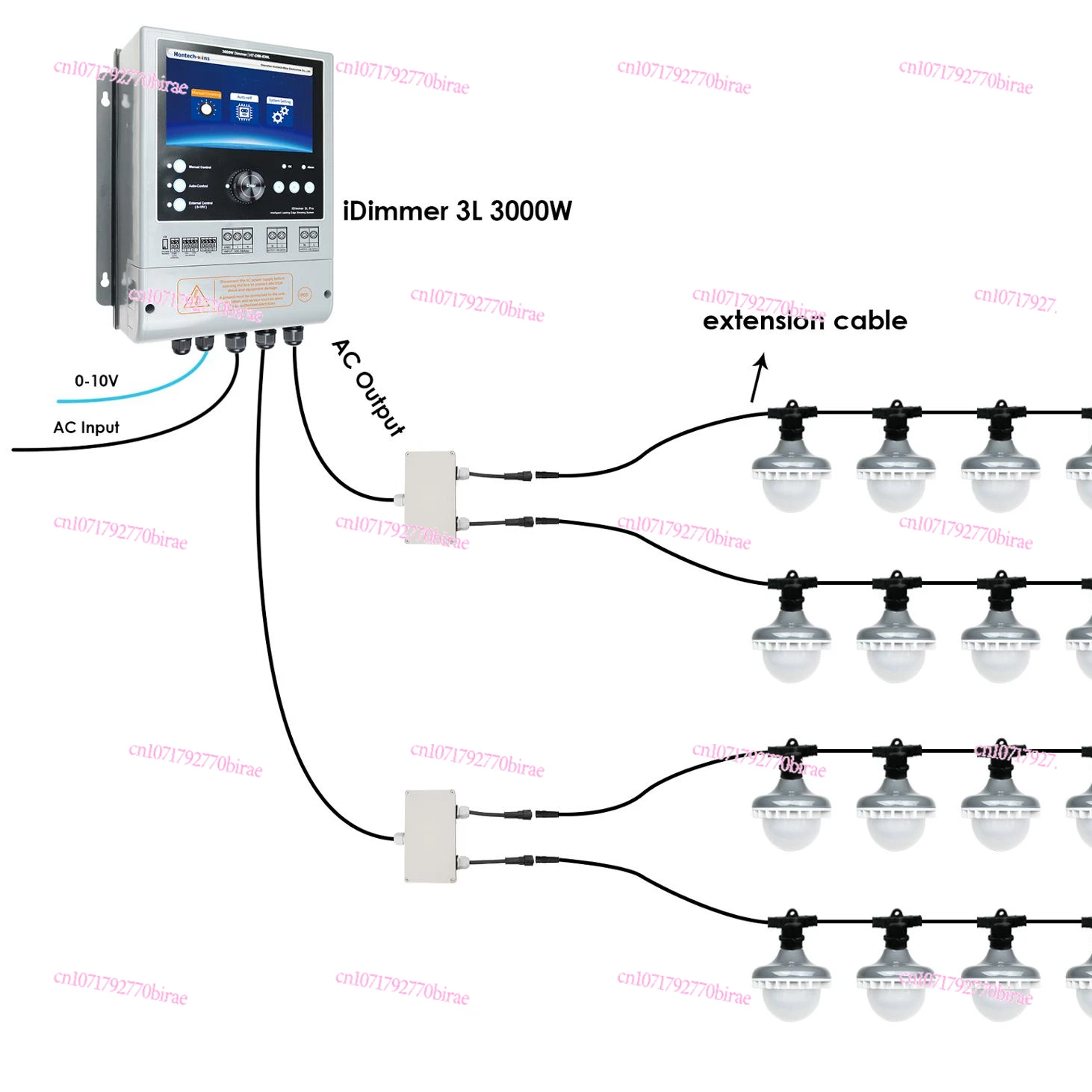 Controller for Poultry Farm 3 Channels 4500W 220V Dimming System 0-10V LED Dimmer Simulate Sunrise Sunset Automatic