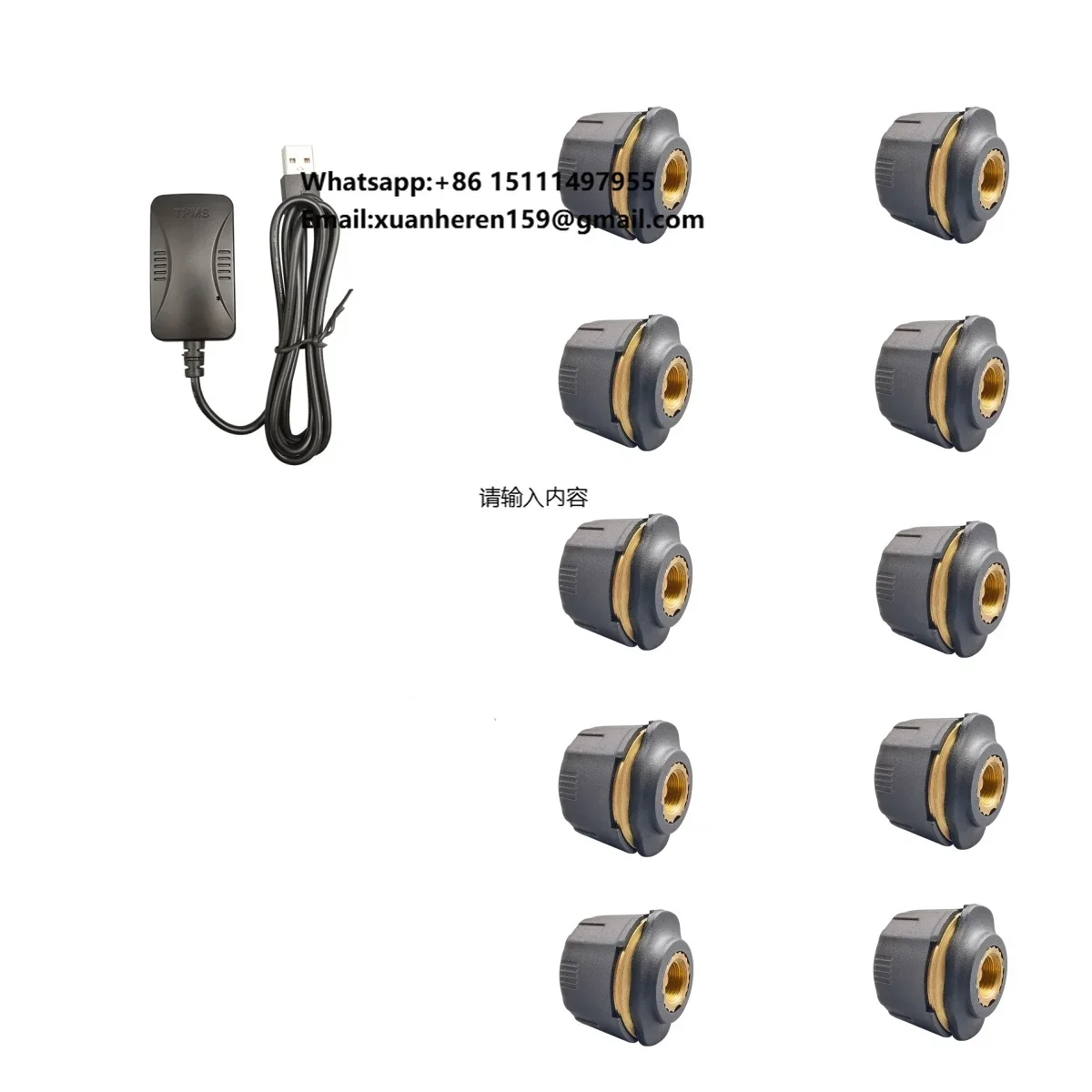 

USB TPMS Android Car Screen 10 Wheels 8mm Size Thread External Sensor Truck Real Time