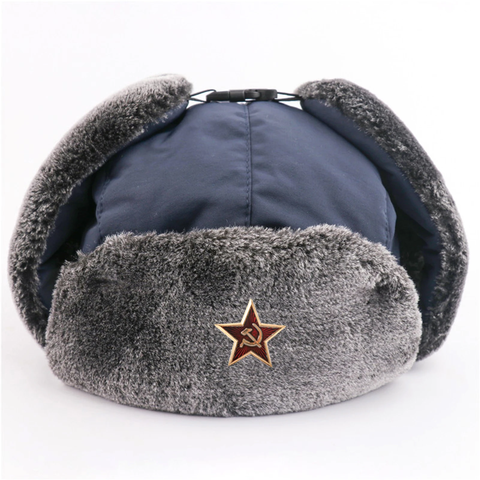 Russian Hat for Men Women Warm Fur Wide Hat Coverage Skiing Hats for Outdoor Motorcycle Biker