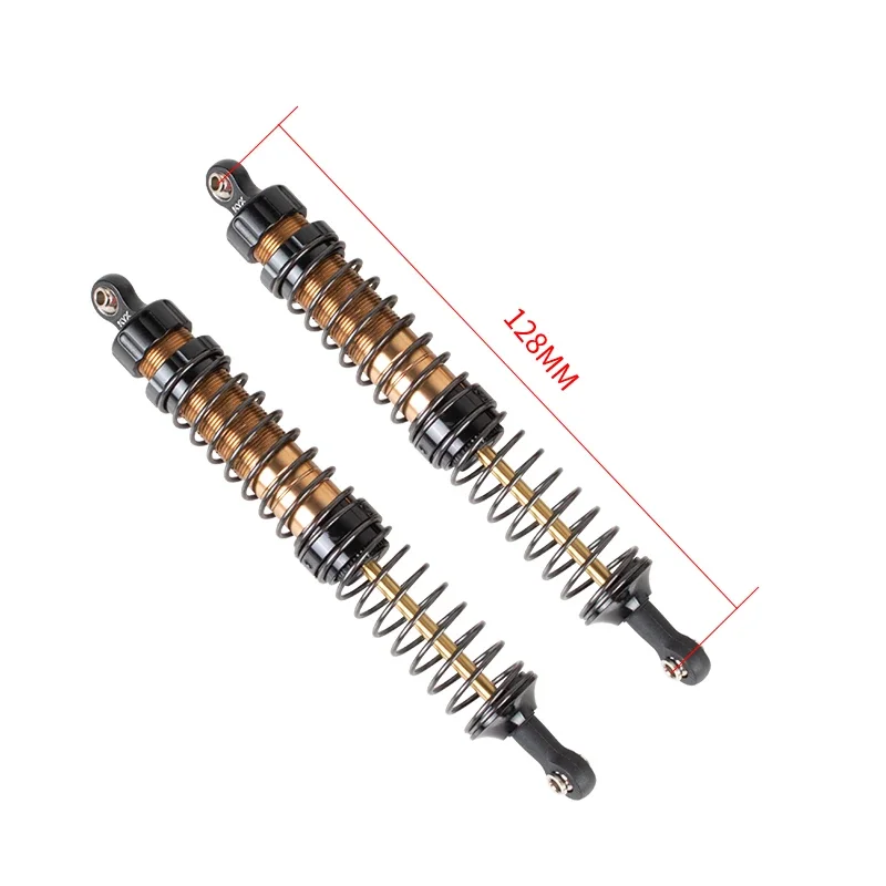 KYX Racing 128mm Metal Front Rear Shock Absorber Upgrades Parts Accessories for 1/10 RC Crawler Car Axial Traxxas Redcat (2pcs)