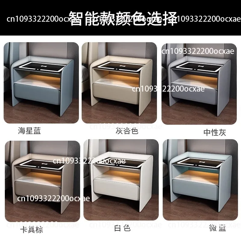 Smart Bedside Table With Wireless Charging Modern Wooden 1 Drawer Nightstand With Password Lock Bluetooth Speaker