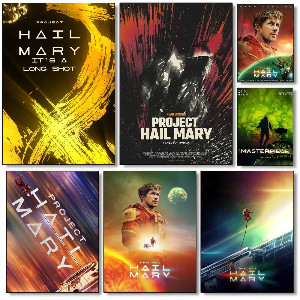 Project Hail Mary Poster Self-adhesive Art Waterproof Paper Sticker Coffee House Bar Room Wall Decor