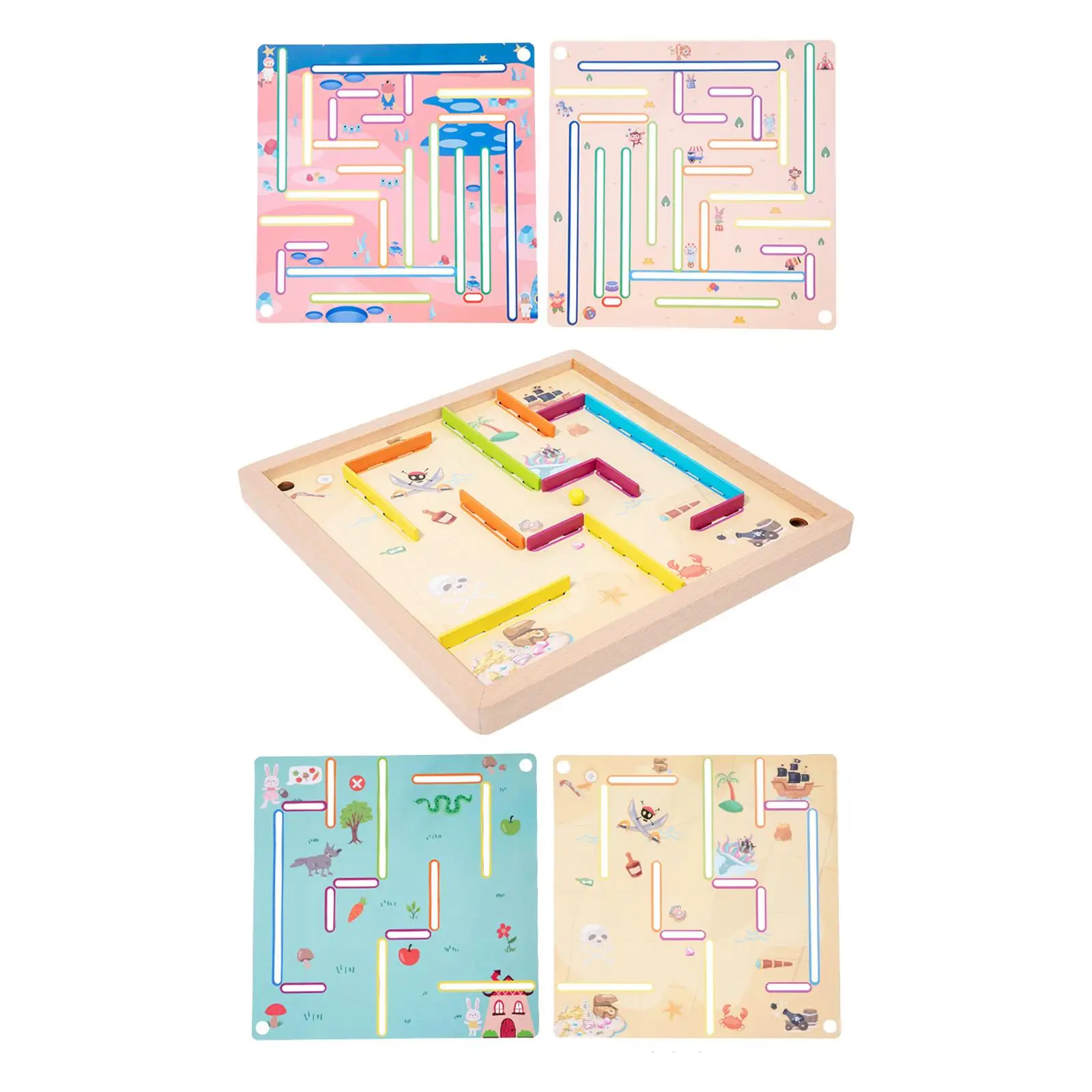 

Wooden Labyrinth Game, Maze for Education and Fun, Toddlers Activity Board, Brain Teaser Puzzle Logic Game