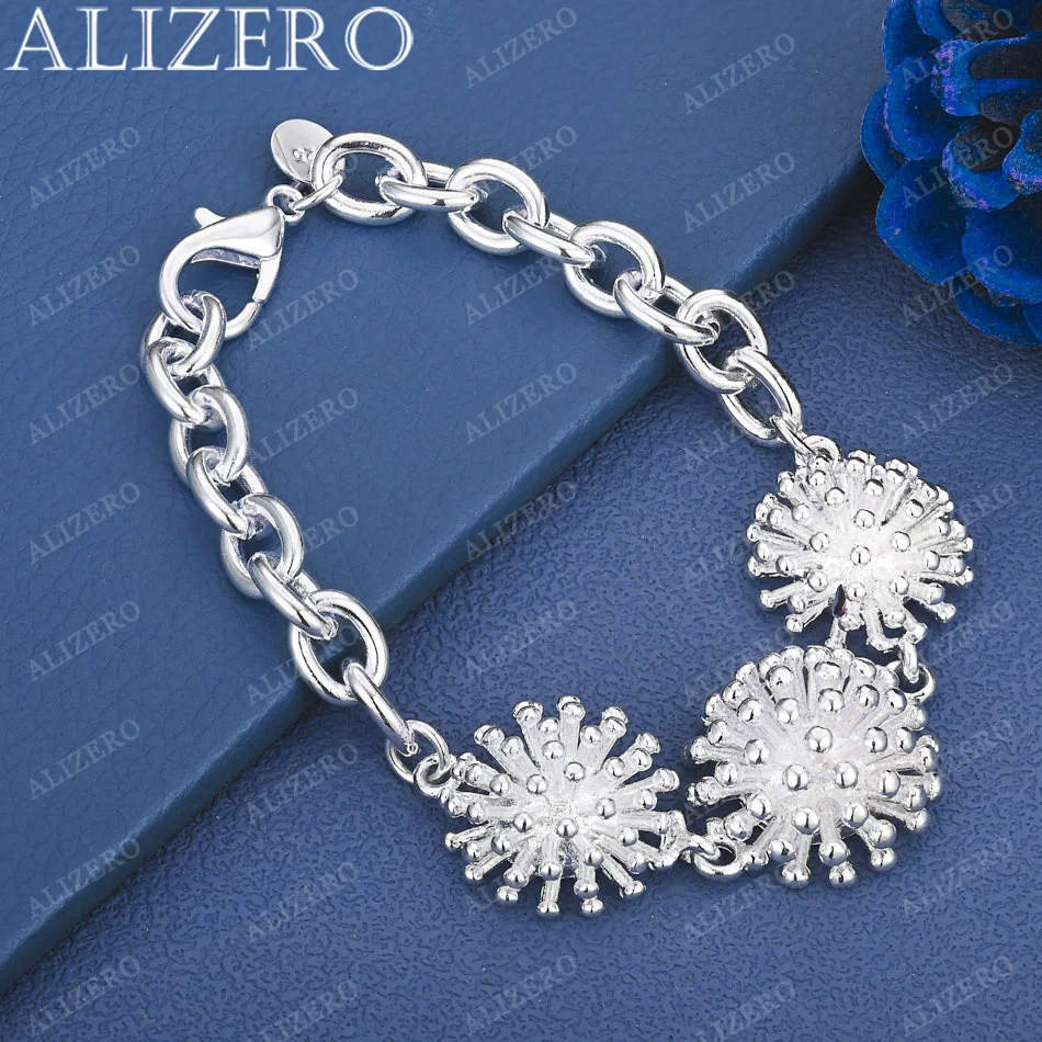 ALIZERO 925 Sterling Silver Hydrangea Bracelet For Women Retro Koreanl Bracelets Charm Original Party Jewelry Gift