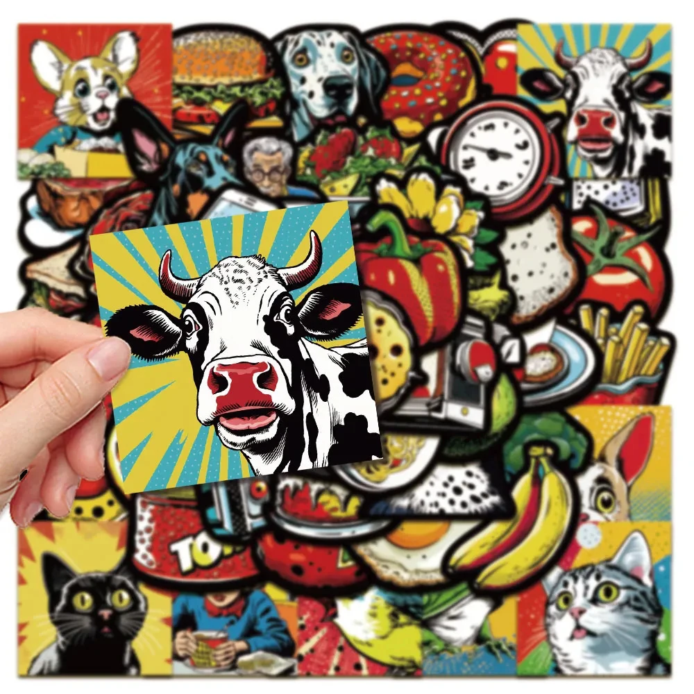 10/30/50pcs INS Style Vintage Cartoon Stickers Decoration Decals Toys Waterproof Graffiti Stationery Phone Laptop Vinyl Decals