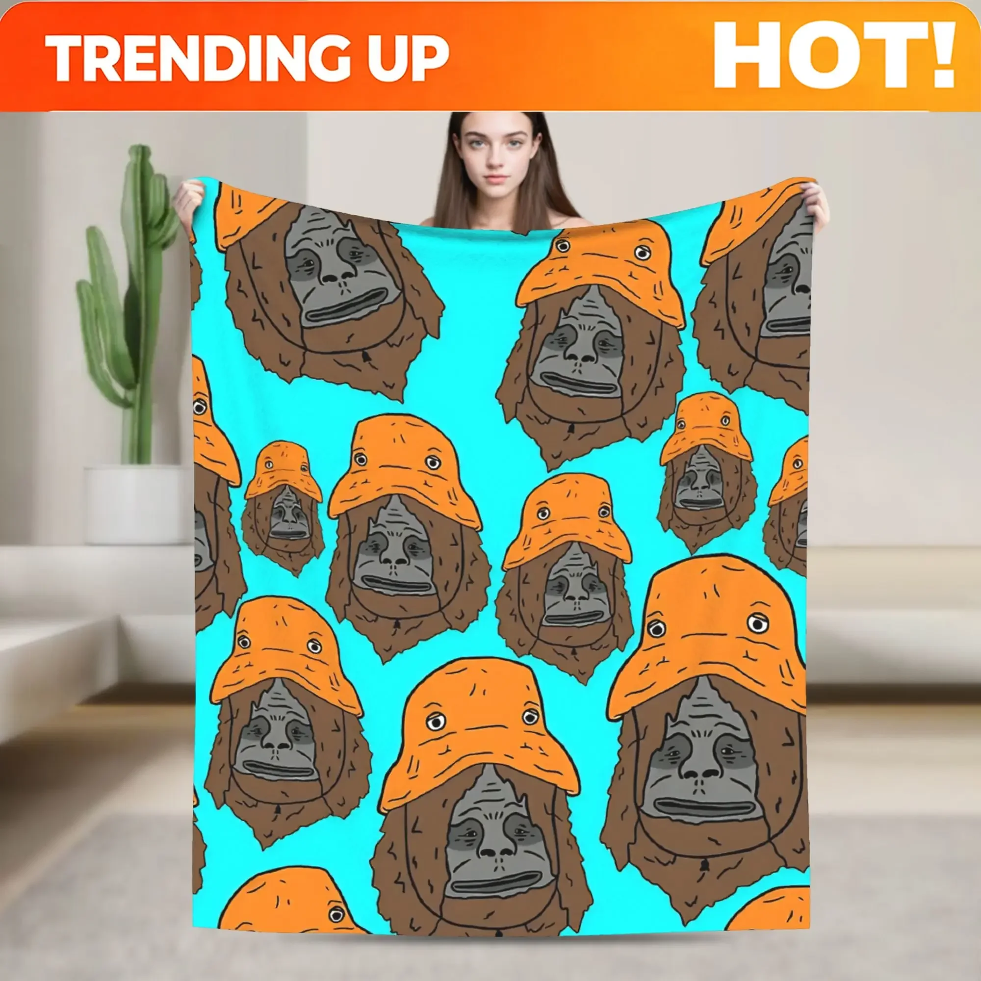 Custom Sassy The Sasquatch Soft Blanket Child Plush Throw Blanket Aesthetic Couch Chair Flannel Bedspread Sofa Bed Cover