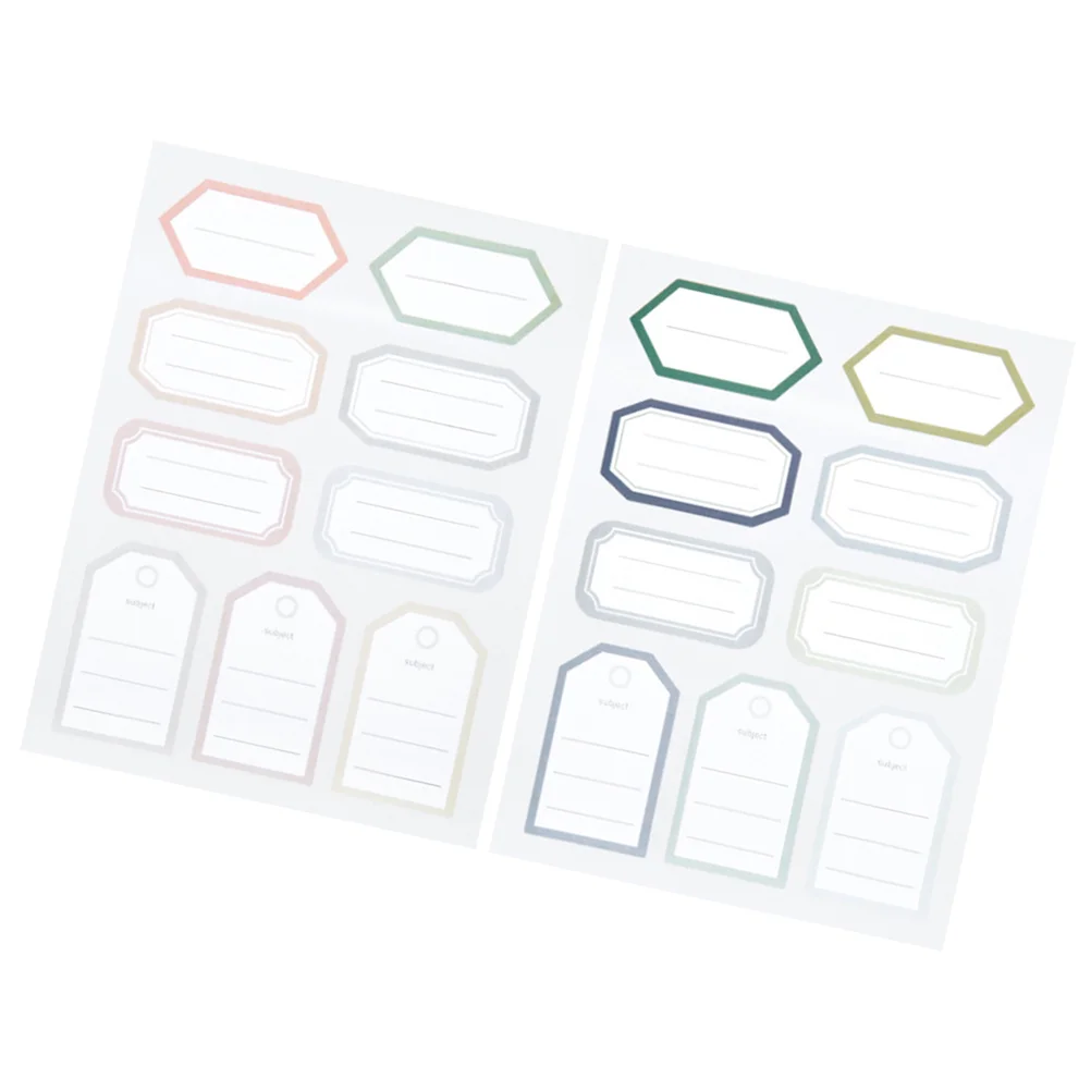 5 Sheets Creative Waterproof Name Stickers Child Bottle Shape Self Adhesive Sticky Label Paper Label for Office Book School (Ran