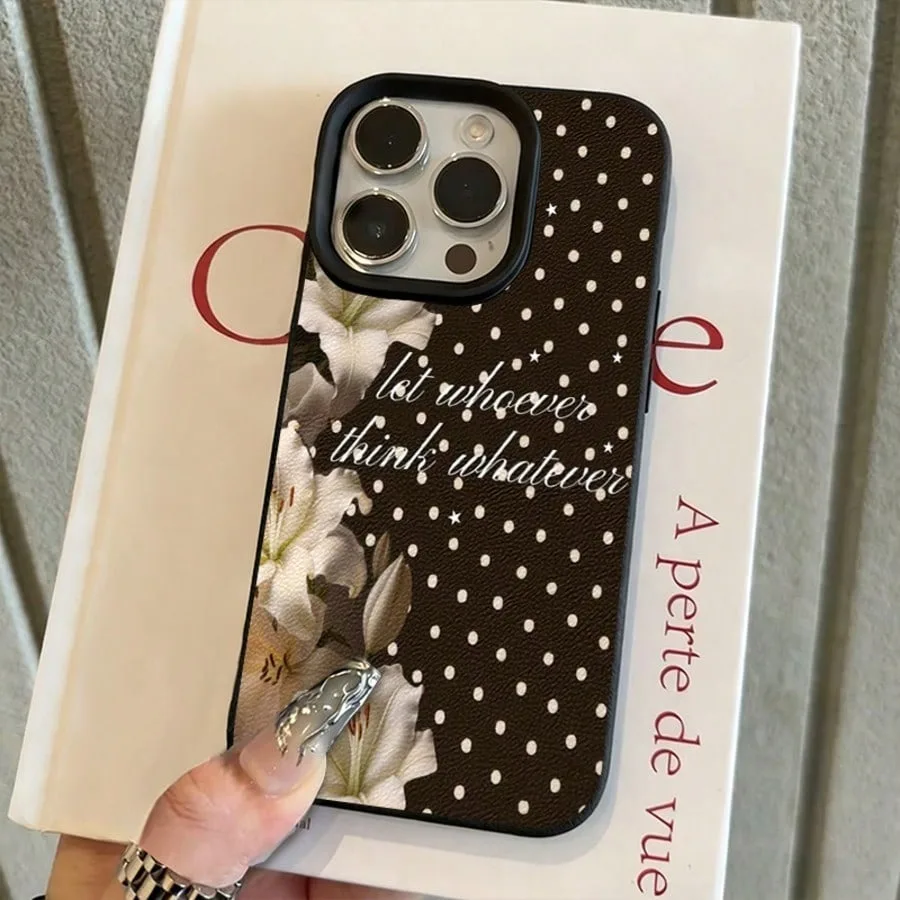 Cute Polka Dot Lily Floral Pattern Phone Case For iPhone 18 17 Pro Max Cases iPhone 16 15 Plus 14 13 12 11 XS X XR Air 17E Cover