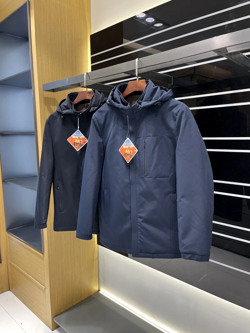 

Men's Winter Outdoor Warmth down Filled Cotton Jaet with Hood Windproof Waterproof Polyester Fiber Faion Urban Sle