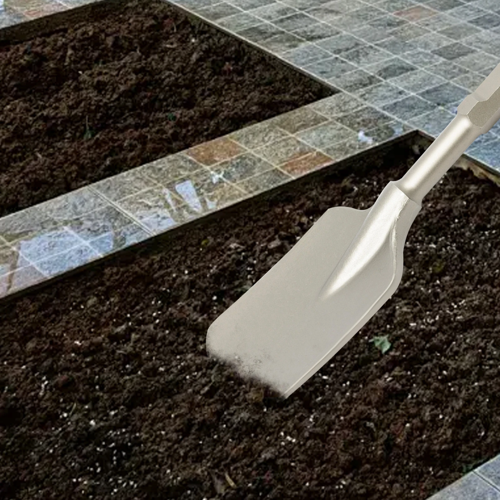 Pá de martelo elétrico, tamanho grande, acessório de pá de trincheira, escavadeira de demolição resistente, ferramenta de escavação para trabalho no solo