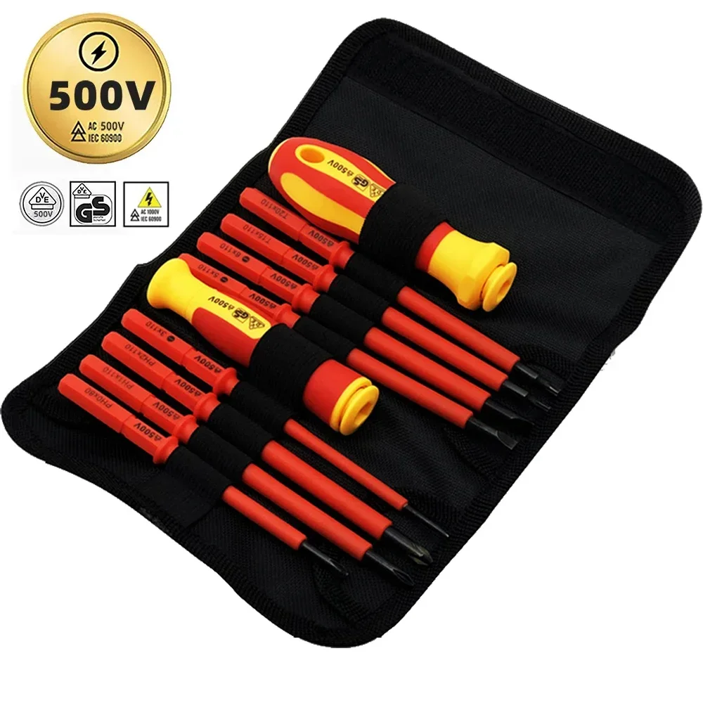 Insulated Electrician Screwdriver High Hardness Combo Household Magnetic Cross Word Shaped Plum Blossom Hexagonal Screwdriver