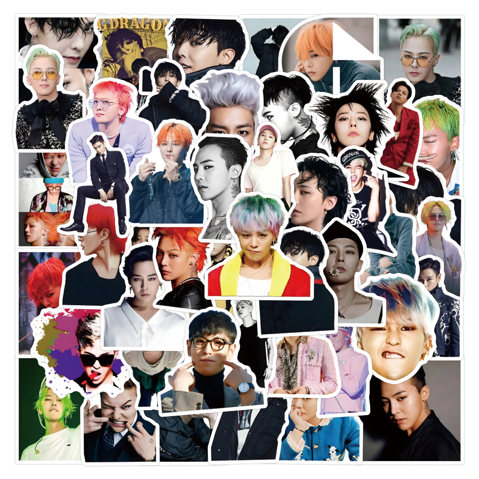 55 adesivi impermeabili per computer con tazza d'acqua per valigia decorativa stella coreana G-Dragon