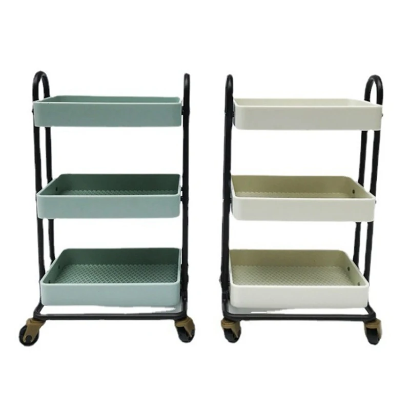 1/6 3 Tier Mini Simulation Trolley Storage Rack Doll House Kitchen Furniture With Wheels Doll House Accessories