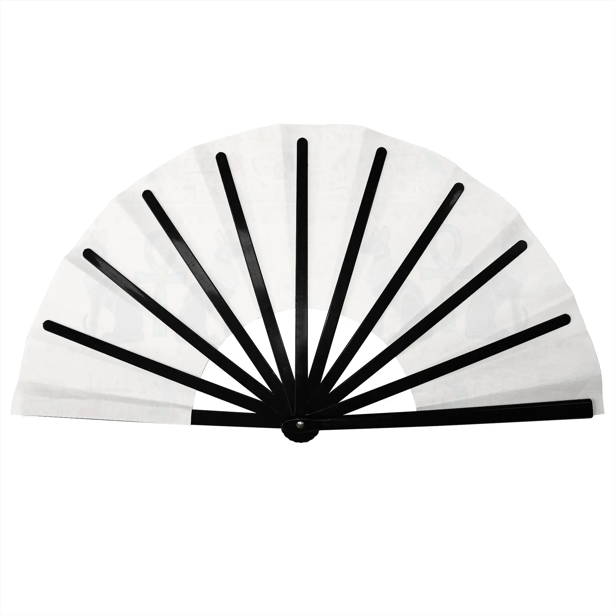 Egyptian Hieroglyphs Traditional Folding Fan Chinese Style Ancient Egypt Symbol High-Quality Polyester Fans Decorative Hand Fan