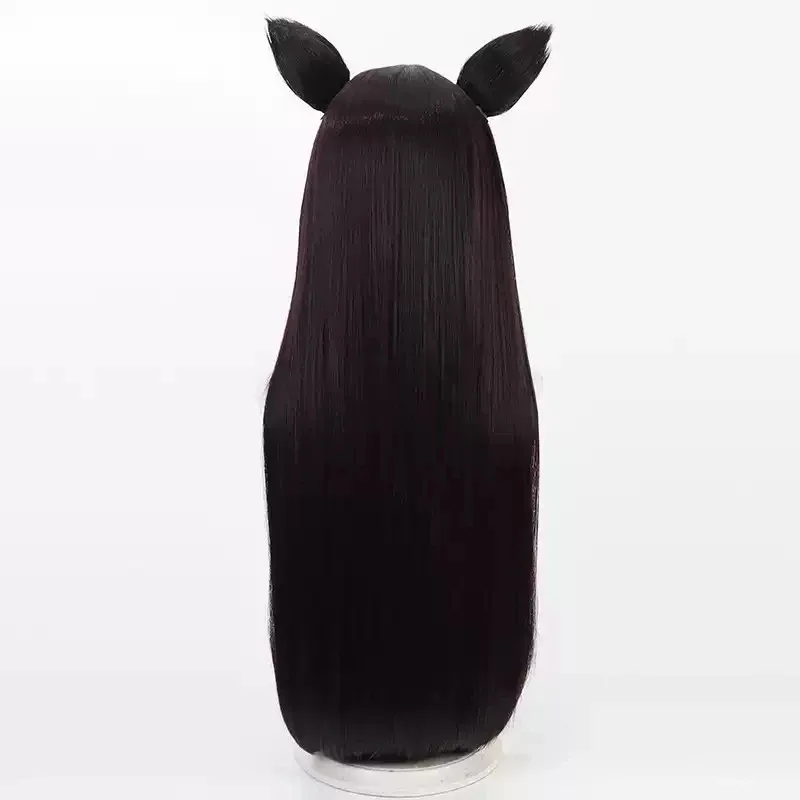 2025 aaa 가상 유튜버 이누이 토코 코스프레 가발 귀달이 기모노 80cm 긴 직모 갈색 내열성 합성 머리