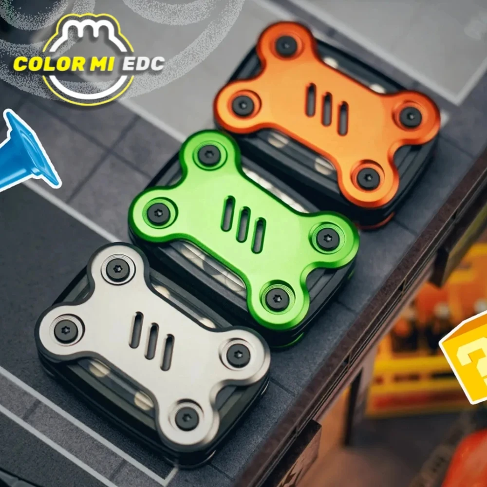 COLOR MI EDC Wonzy Unlimited Pushing Slider 10+10 Slider Aluminum Titanium Push Slider EDC Pocket Toy