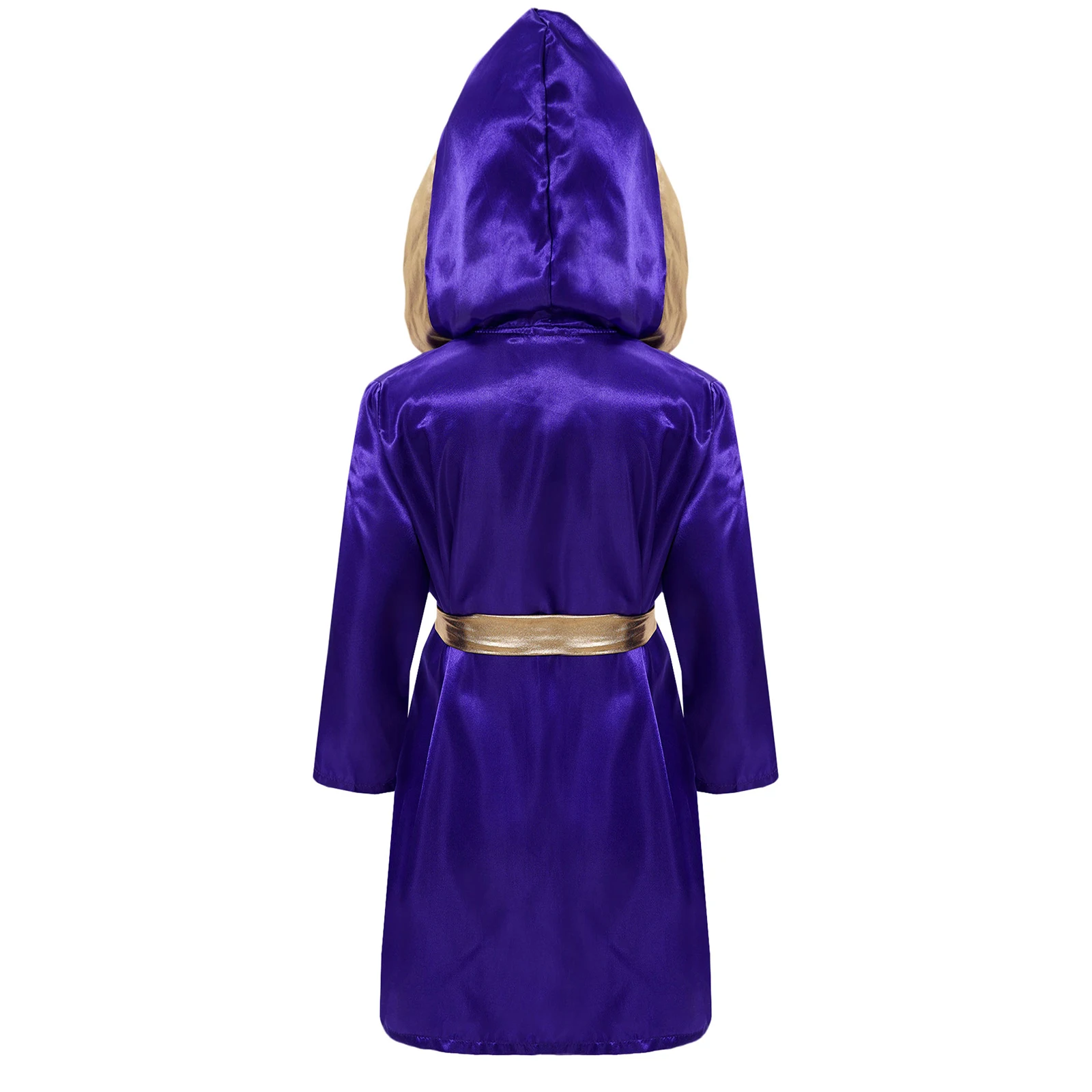 Boxing Robe for Children Hooded Cape with Belt Cloaked Breeches Type Jacket for Halloween Cosplay Costume Themed Party Show