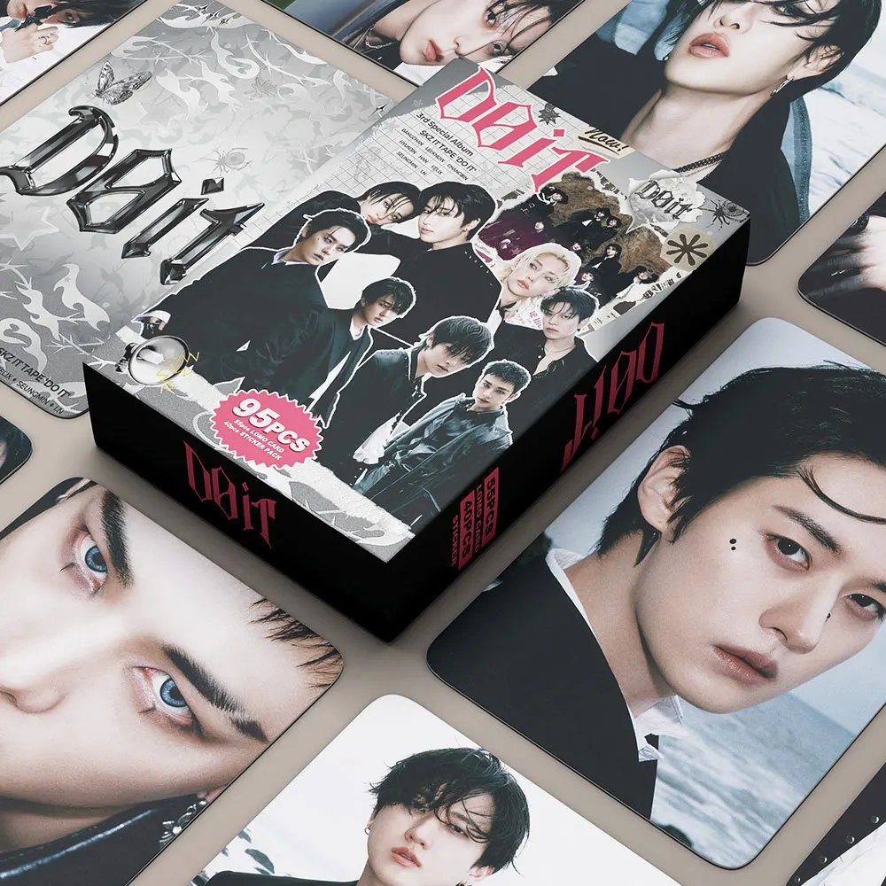 95pcs Stray Kids Little Card New Album DO IT Photo Card Stickers Small Card SKZOO Peripheral Collection Card Lomo Card Gift