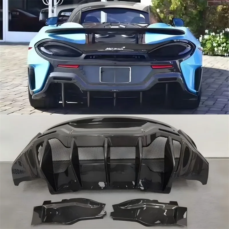 Для McLaren 540C 570S: Накладка-диффузор на задний бампер из настоящего сухого карбона, сплиттеры, спойлер, аксессуары для автомобиля, комплект обвеса
