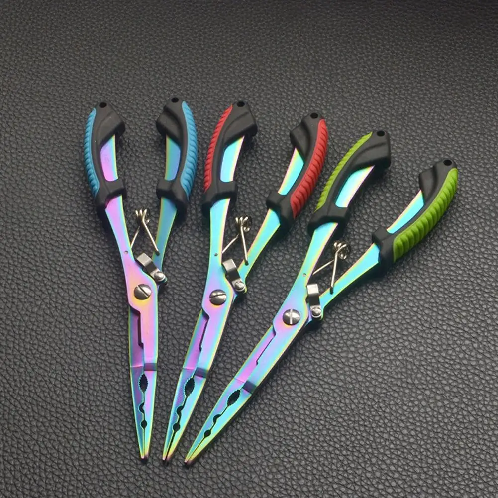 Fish Pliers Long Nose Anti-slip High-strength Multifunctional Cut Fishing Line Fishing Tied Hooks Pliers Angling Equipment