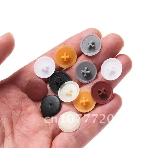 

100 Pieces Furniture Fittings Bolts Ornament Nuts Cover 3 in 1 Self-Tapping 17mm Flat Phillips Screw Cap Covers Screw Protectiv