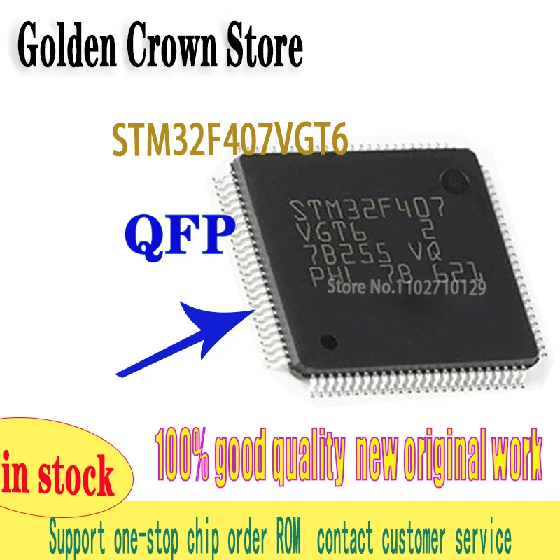 10PCS/lot  STM32F407VGT6 STM32F407  STM32F LQFP-100   work New original In Stock