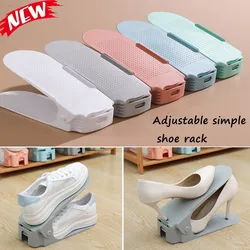 1PCS Adjustable Double-Layer Shoe Rack Thickened And Space Saving Storage Box Plastic Organizer Shoe Holder for Home Closet