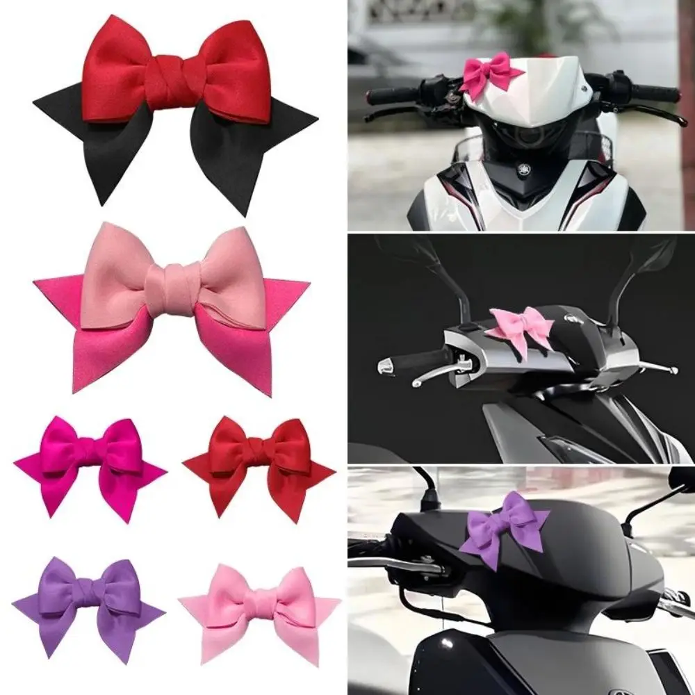 Fabric Scooter Bow Decoration Lightweight Self Adhesive Motorcycle Helmet Bow Multicolor Electric Bike Tail Decor