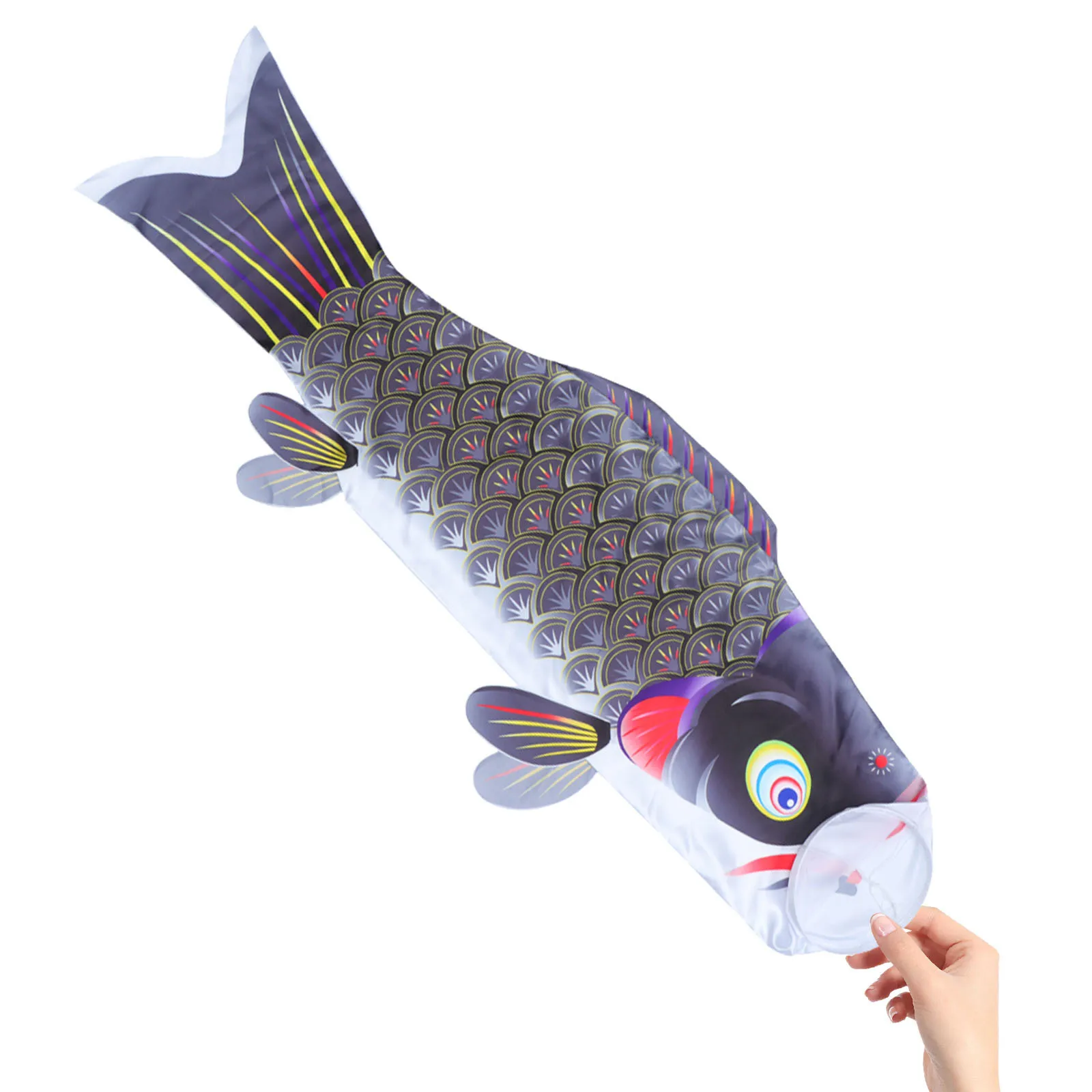 

Decorative Carp Banner 1 Meter Black Japanese Style Flag for Home Party Decoration Carp Shape Flag Japanese Style Flags