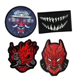 Prajnaparamita Ghost Warrior Tactical Patch Japanese Monster Hook and Loop Armband Cloth Sticker Backpack Patches Military