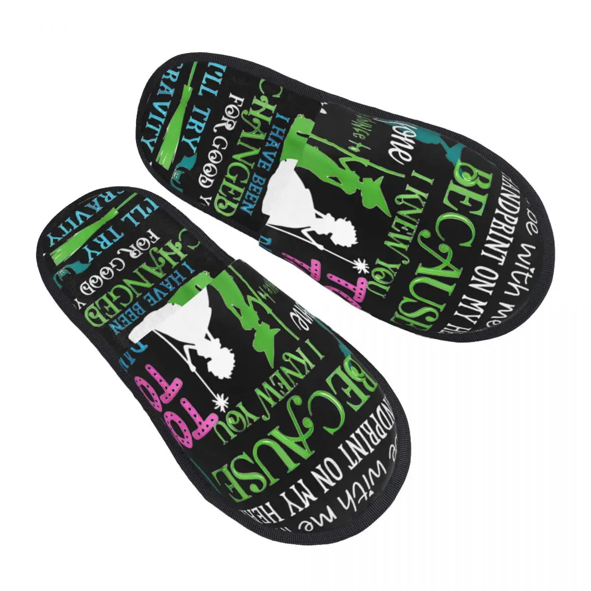 Halloween Wicked Musical Movie House Cotton Shoes Glinda and Elphaba Slippers Bedroom Soft Memory Foam Slippers Anti Slip