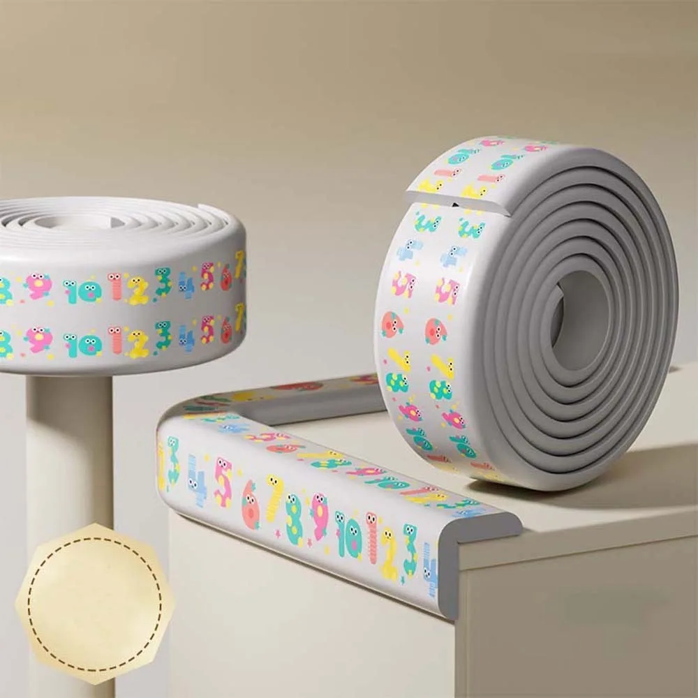 

Двусторонняя лента, детская полоса для предотвращения столкновений, бесследная защитная крышка для угла стола с героями мультфильмов, серый медведь, край NBR, угловые стены