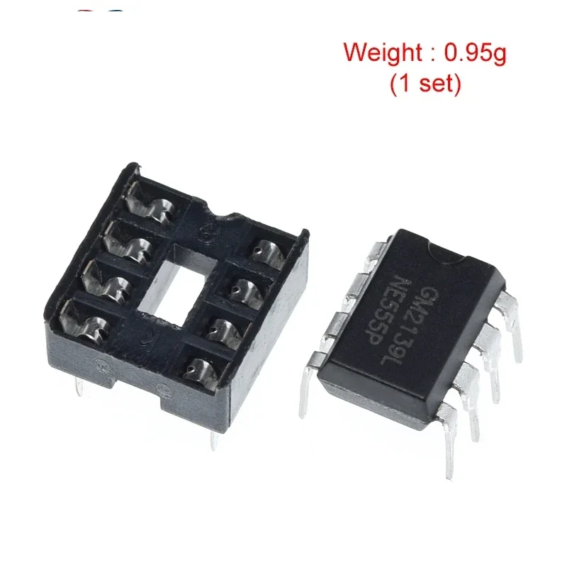 10/30/50/100Pcs (5 Each) NE555 NE555P 555Timer Programming + 8 Pin Sockets