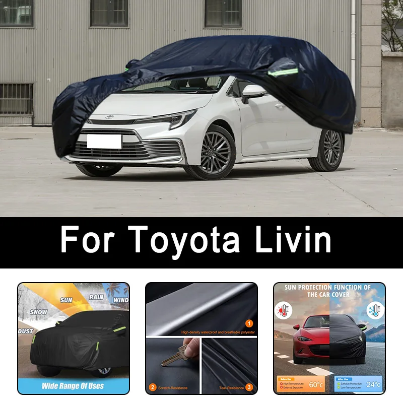 

For Toyota Livin All-Weather Car Covers 6-in-1 Waterproof Dustproof UV Proof Snowproof Scratch Resistant Protection