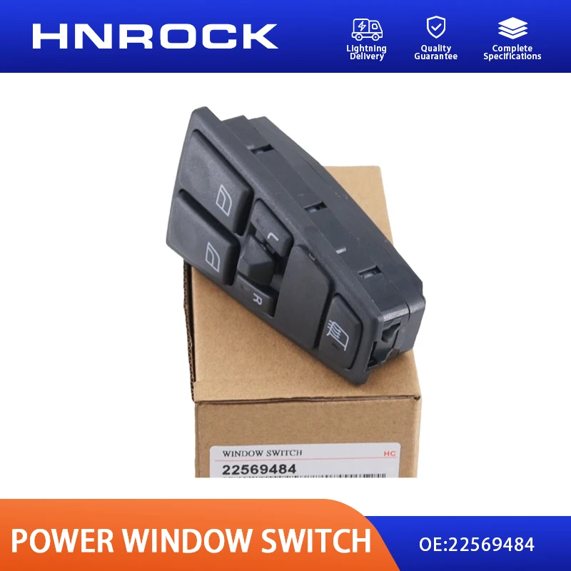 NEW HNROCK 22569484 Car Window Glass Switch Compatible with 05-16 Volvo VNL VN Auto Parts Left Power Window Master Switch
