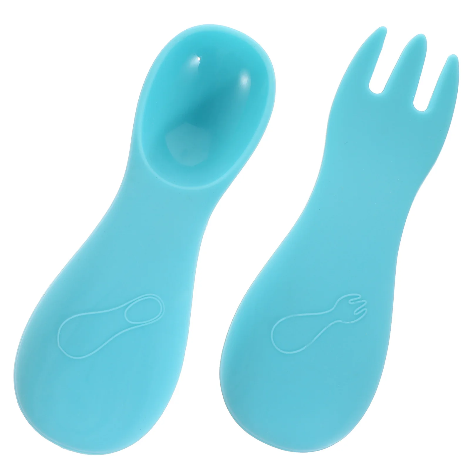 1 Zestaw Silikonowych Łyżek i Widelców dla Niemowląt, Bezpieczne Naczynia Dziecięce, Lekkie, Antypoślizgowe Gryzaki, Przybory do Karmienia, Naczynia dla Maluchów