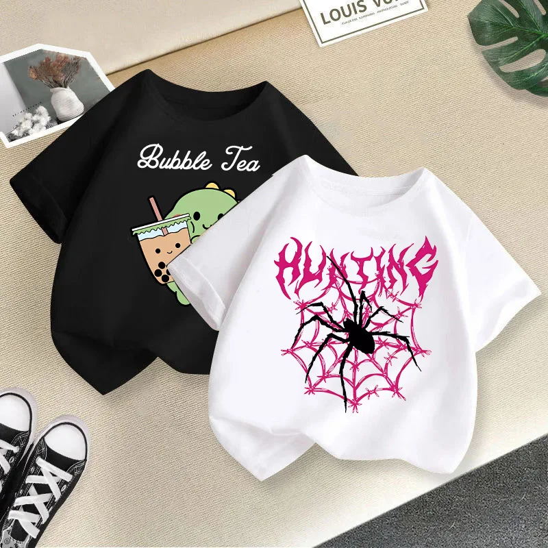 Boys and Girls T-shirt Summer New Casual Fashion Baby Top Children's Clothing Trend Clothes