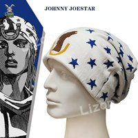 JoJo's Bizarre Adventure Cosplay Johnny Joestar Beanies Star Hat Steel Ball Run Johnny Joestar Cosplay Woolen Hat