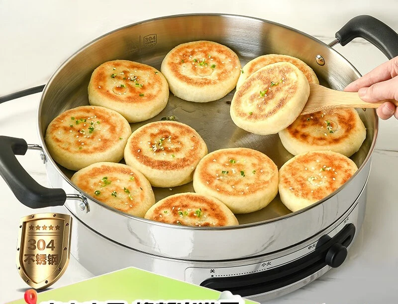Stainless steel electric cake pan household deepened and enlarged pancake pan electric cake pan water fry bag