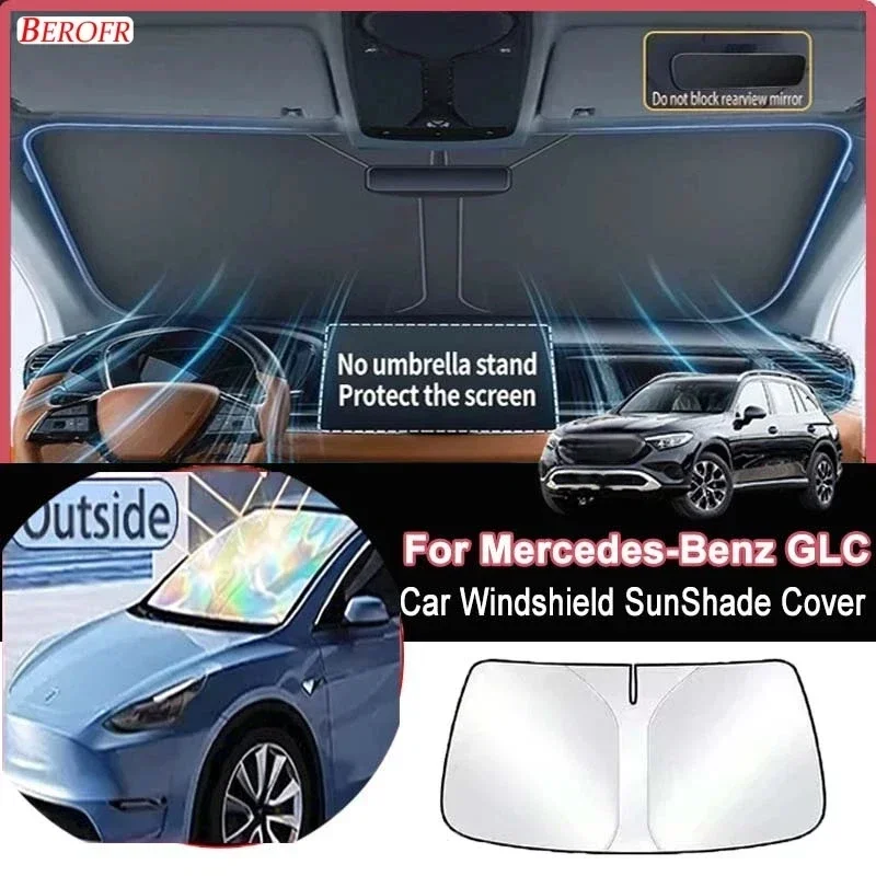 

For Mercedes-Benz GLC 2022-2026 Car Windshield Sunshade Cover Front Window Sun Shade Heat Insulation Summer Auto Accessories