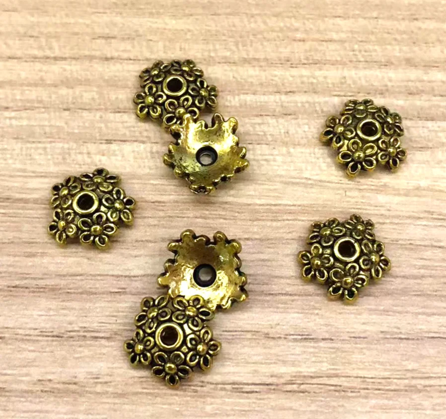 

50pcs 11*11*4mm Zinc Alloy metal vintage flower bead caps for jewelry handamde HW2670