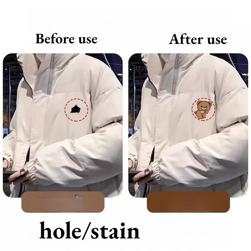 لطيف الدب التصحيح ملصق ذاتية اللصق التماس خالية الملابس أسفل سترة ثقب إصلاح ثقب قطعة أثرية الكرتون الملابس صائق زين