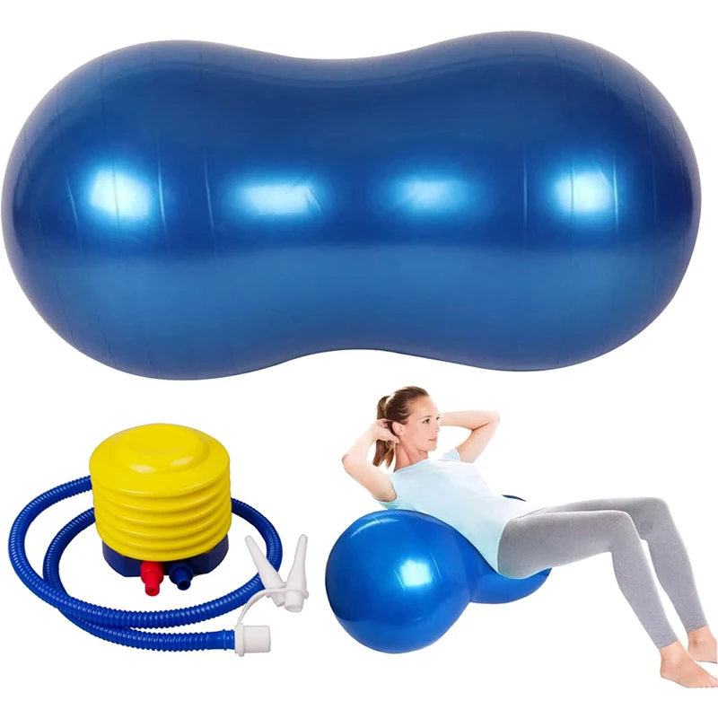 

45x90cm Peanut Yoga Ball, Anti-Burst Fitness Balance Ball, Exercise Ball for Kids Sensory Training, Birthing Balls for Pregnancy