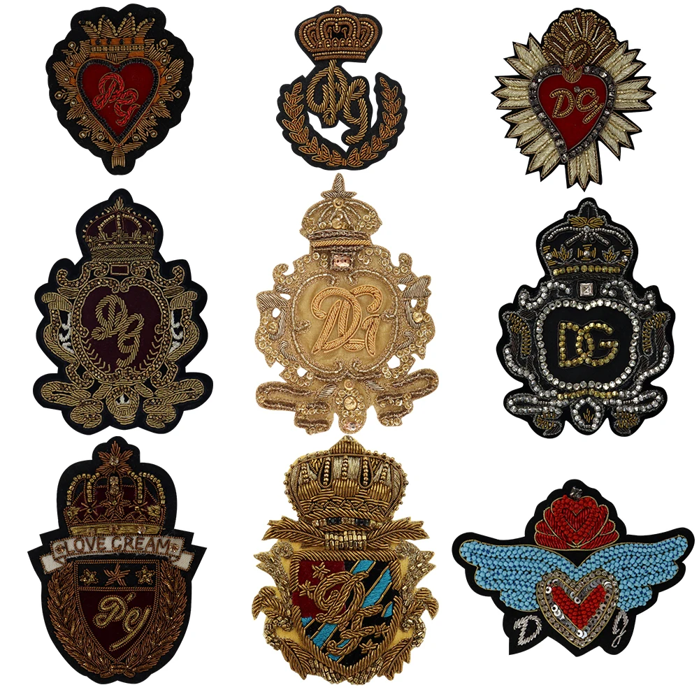 requintado-remendos-de-seda-indiana-coroa-coracao-emblema-roupas-decoracao-artesanal-frisado-strass-bullion-fio-emblemas-costurar-em