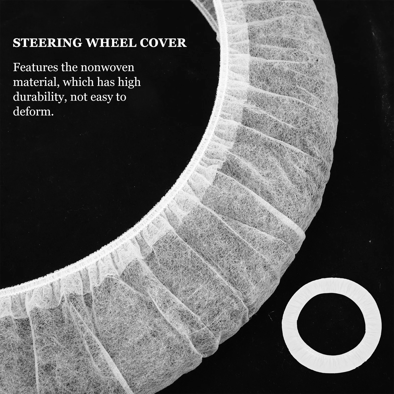 

50Pcs Nonwoven Steering Wheel Cover Durable Disposable Protector Universal Fit for Cars Suvs Light Pickups Car Interior